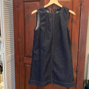Madewell navy and white denim shift dress, size 6